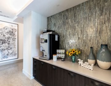 Coffee Station at luxury apartment complex in Framingham