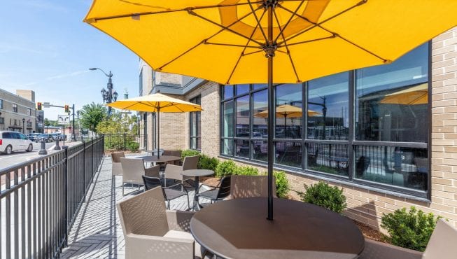 Alta Union House luxury apartments patio table
